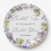 ウェディング ティー 水彩 フラワーのウェディング シャワー ペーパープレート (正面)
