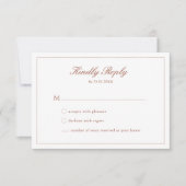 ウェディング テラコッタ スクリプト クレスト モノグラム RSVP カード (正面)