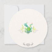 ウェディング デザート サボテン 水彩画 ラスティック カントリー 招待状 (裏面)