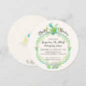 ウェディング デザート サボテン 水彩画 ラスティック カントリー 招待状 (正面/裏面)