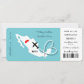 ウェディング デスティネーション メキシコ チケット 招待状 (正面)