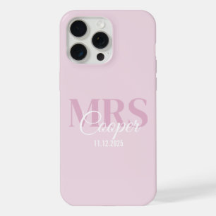 ウェディング+デート+クリムゾン+ライトピンクの花嫁名 iPhone 15 PRO MAXケース