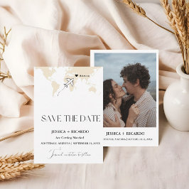ウェディング トラベル テーマの Save the date セーブザデート