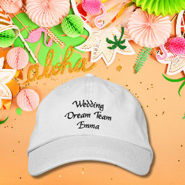 ウェディング ドリーム チーム,花嫁,ブライズメイド カスタマイズ 刺繍入りキャップ