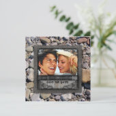 ウェディング ネイチャー ビーチ ストーンズ 婚約 グラッド 招待状 (スタンド正面)