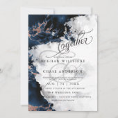 ウェディング | ネイビーブルー2バラ金ゴールドジオードウォーター色 (正面)