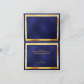 ウェディング ネイビーブルー ゴールド コンフェッティに感謝 サンキューカード (内部)