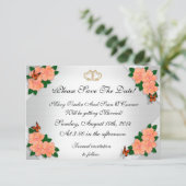  ウェディング, ハイビスカスの日を保存 招待状 (スタンド正面)