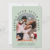 ウェディング ハッピーエバーアフター パーティー アーチ フォト セージ 招待状 (正面)