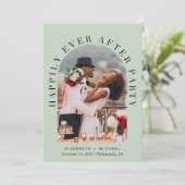 ウェディング ハッピーエバーアフター パーティー アーチ フォト セージ 招待状 (スタンド正面)