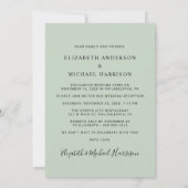 ウェディング ハッピーエバーアフター パーティー アーチ フォト セージ 招待状 (裏面)