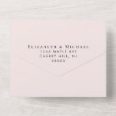 ウェディング ハッピーエバーアフター レセプション ピンク オールインワン招待状 (裏面)