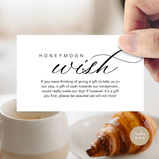 ウェディング ハニームーン ウィッシュ、ファンド、現金、モダン クラッシック エンクロージャーカード