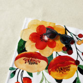 ウェディング ハニームーン 水彩 花柄 オーダーメイド ビーチタオル (インサイチュ)