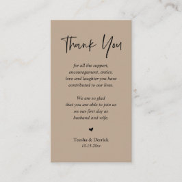 ウェディング ハートフル サンクス, ライト ブラウン クラフト エンクロージャーカード