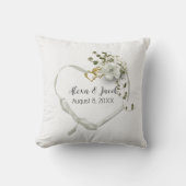 ウェディング ハート リボンとリング クッション (正面)