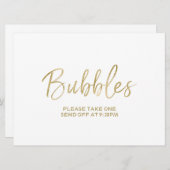 ウェディング「バブルズ」送り出しサイン | おしゃれ 招待状 (正面/裏面)