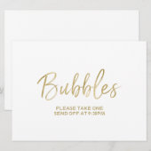 ウェディング「バブル」送り サイン | おしゃれ 招待状 (正面/裏面)