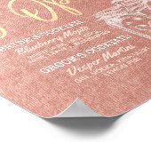 ウェディング バーはオープン ドリンクメニュー メイソンジャー ローズ ポスター (角)