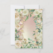 ウェディング バースデー フラワー ゴールド ミント ローズ ウォーターカラー 招待状 (裏面)