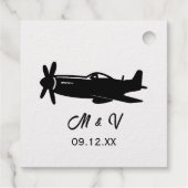ウェディング バースデー P-51 マスタング ヴィンテージ 飛行機 フェイバータグ (裏面)