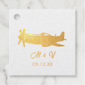 ウェディング バースデー P-51 マスタング ヴィンテージ 飛行機 フェイバータグ (正面)