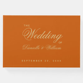 ウェディング バーン オレンジ シンプル カリグラフィー スクリプト ゲストブック