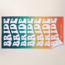 ウェディング パステル グラデーション レトロ カスタム ビーチタオル