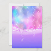 ウェディング パープル オーシャン ピンク ウェーブ オーシャン スパーク 招待状 (裏面)