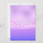 ウェディング パープル オーシャン ピンク スパーク バブル アクア 招待状 (裏面)