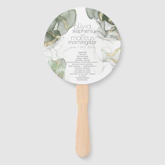 ウェディング | ピンク淡い色のの花シルバーセージ離れズハン ハンドファン (正面)