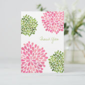 ウェディング ピンク&グリーン 感謝のメッセージ リネン カード (スタンド正面)