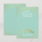 ウェディング ファブ おしゃれ ゴールド スポット コンフェッティ ミント (正面/裏面)