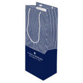 ウェディング ファブ カスタム 花嫁 新郎 日付 ストライプ ワインギフトバッグ (正面アングル)