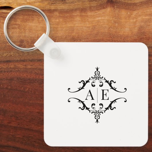 ウェディング・ファヴォル（引き出物）まとめ買い - オーダーメイドのイニシャル入り キーホルダー (正面)