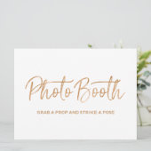 ウェディング フォトブース看板 | おしゃれなゴールドローズ 招待状 (スタンド正面)