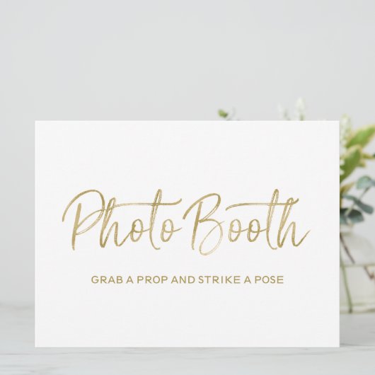 ウェディング フォトブース看板 | おしゃれなゴールド (スタンド正面)