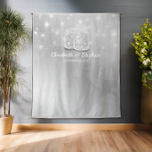 ウェディング フォトブース バックドロップ おしゃれなメイソンジャー ライト タペストリー