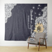 ウェディング フォトブース バックドロップ レース ひまわり ライト タペストリー (インサイチュ(横))