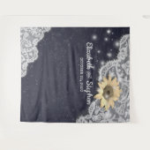 ウェディング フォトブース バックドロップ レース ひまわり ライト タペストリー (正面(横))