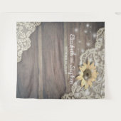 ウェディング フォトブース バックドロップ レース ひまわり 木材 タペストリー (正面(横))