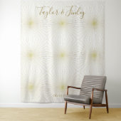 ウェディング フォトブース バックドロップ 白 ゴールド デコ ライト タペストリー (インサイチュ)