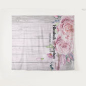 ウェディング フォトブース バックドロップ 花 農村 木 タペストリー (正面(横))