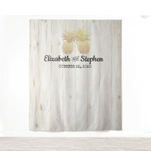 ウェディング フォトブース 背景 ゴールド パイナップル カップル