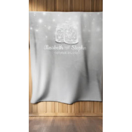 ウェディング フォトブース 背景 シックなメイソンジャー ライト タペストリー