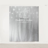 ウェディング フォトブース 背景 シックなメイソンジャー ライト タペストリー (正面)