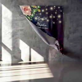 ウェディング フォトブース 背景 シックな花飾り メイソンジャー タペストリー