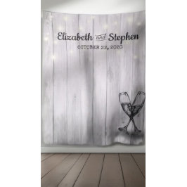 ウェディング フォトブース 背景 シャンパングラス 木 タペストリー