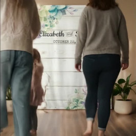 ウェディング フォトブース 背景 シンプル ラスティック ウッド タペストリー