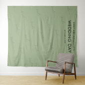 ウェディング フォトブース 背景 タイポグラフィー サージグリーン タペストリー (インサイチュ(横))